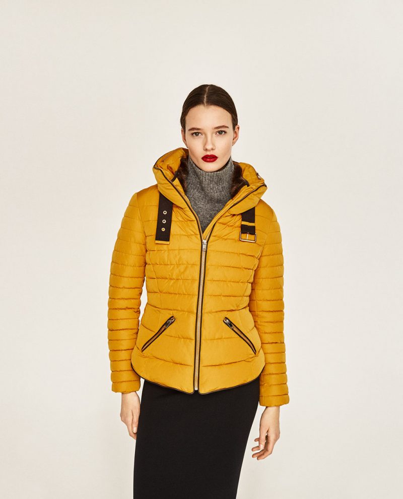Yellow Colour Puffer Jacket Zara