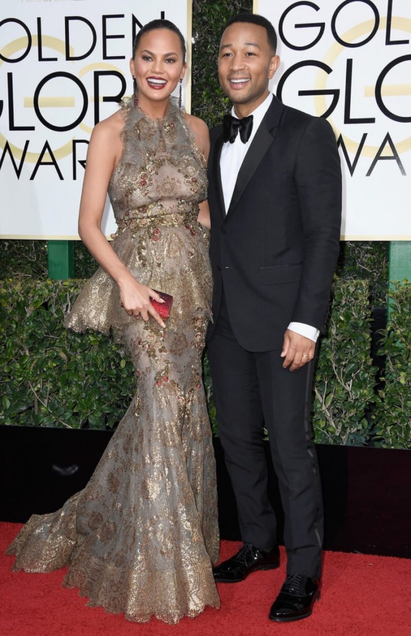 Chrissy Teigen and John Legend Golden Globes