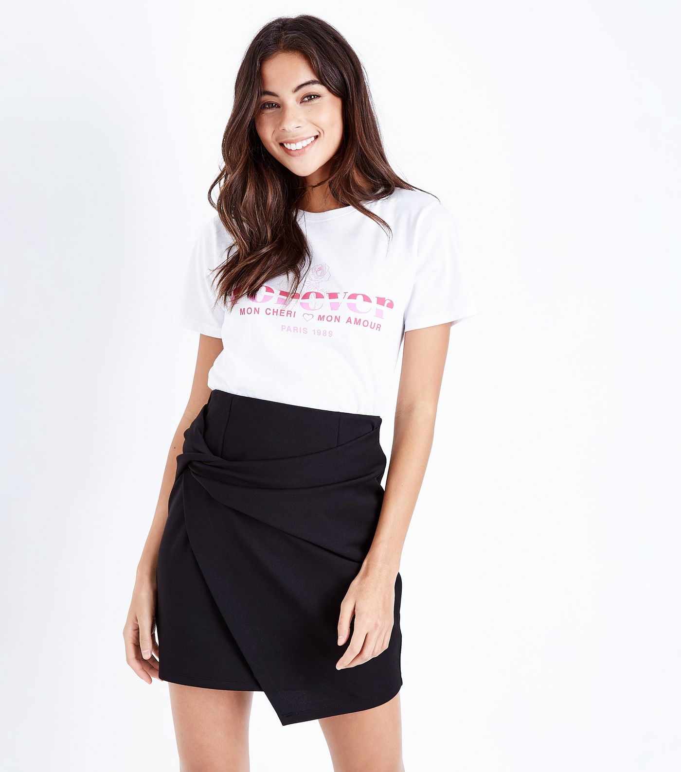 black-twist-wrap-front-mini-skirt